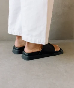 ALOHAS Toe Ring Flop Bicolor Black Tan