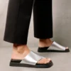 ALOHAS Toe Ring Flop Shimmer Silver Shoes