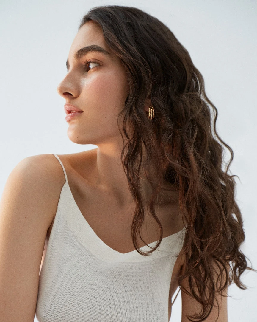 ALOHAS Trilogy Hoop Earrings Gold 5 ALOHAS Trilogy Hoop Earrings Gold