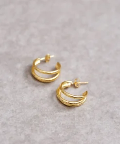 ALOHAS Trilogy Hoop Earrings Gold