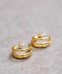 ALOHAS Trilogy Hoop Earrings Gold 15 ALOHAS Trilogy Hoop Earrings Gold