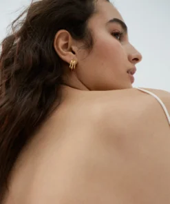 ALOHAS Trilogy Hoop Earrings Gold 12 ALOHAS Trilogy Hoop Earrings Gold