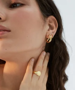 ALOHAS Trilogy Hoop Earrings Gold 14 ALOHAS Trilogy Hoop Earrings Gold