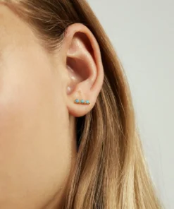 ALOHAS Triplet Earrings Turquoise Blue