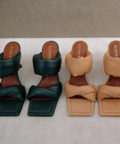 ALOHAS Shoes Twist Strap Green 7 ALOHAS Shoes Twist Strap Green