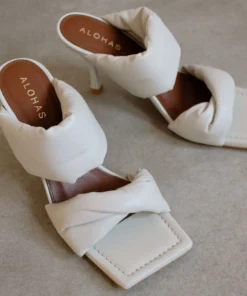 ALOHAS Shoes Twist Strap Off White