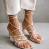 ALOHAS Shoes Unique Laced Ivory Heel