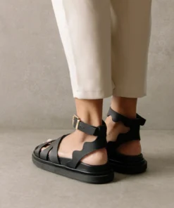 ALOHAS Shoes Wavy Black Sandals