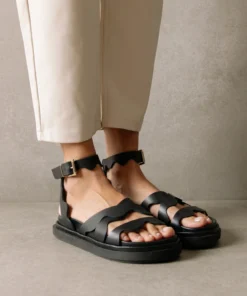 ALOHAS Shoes Wavy Black Sandals