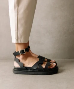 ALOHAS Shoes Wavy Black Sandals