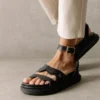 ALOHAS Shoes Wavy Black Sandals