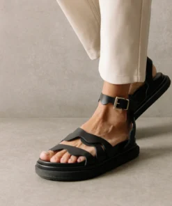ALOHAS Shoes Wavy Black Sandals