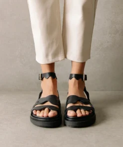 ALOHAS Shoes Wavy Black Sandals