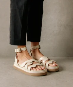 ALOHAS Wavy Ivory Sandals Shoes