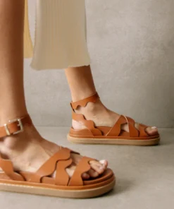 ALOHAS Shoes Wavy Tan Sandals