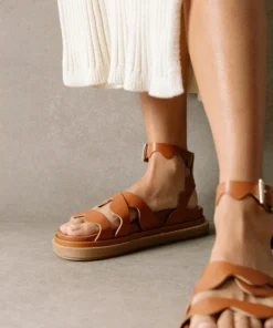 ALOHAS Shoes Wavy Tan Sandals