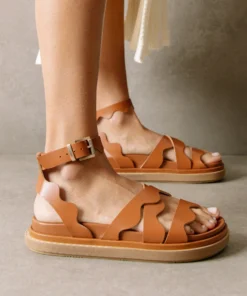 ALOHAS Shoes Wavy Tan Sandals