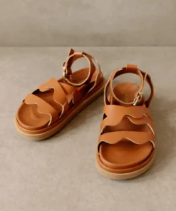 ALOHAS Shoes Wavy Tan Sandals