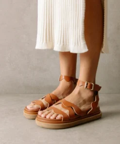 ALOHAS Shoes Wavy Tan Sandals