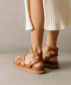 ALOHAS Shoes Wavy Tan Sandals