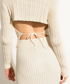 ALOHAS Wise Opened Knit Skirt Off White Clothing