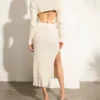 ALOHAS Wise Opened Knit Skirt Off White Clothing